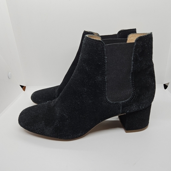 Madewell the Walker black suede heeled chelsea ankle boots US 8 - Picture 3 of 11